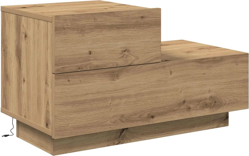 vidaXL Éjjeliszekrény fiókkal Artisan tölgy 70 x 36 x 40,5 cm Faanyag