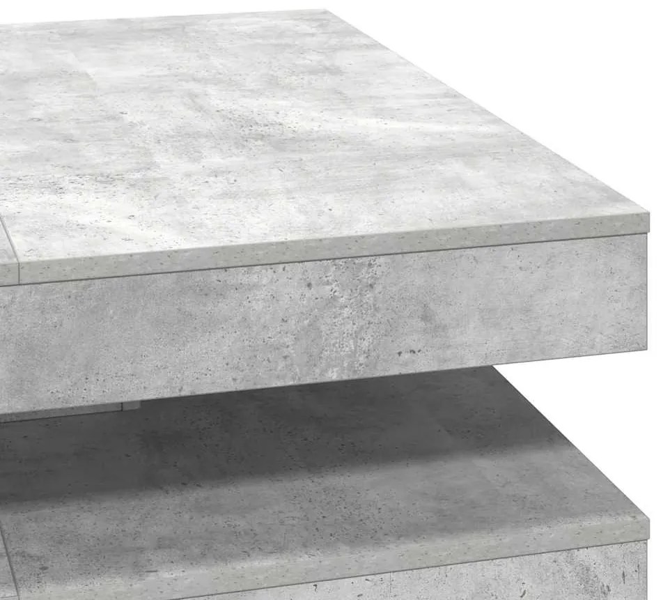 betonszürke dohányzóasztal 360 fokban forgatható 90x90x34,5 cm