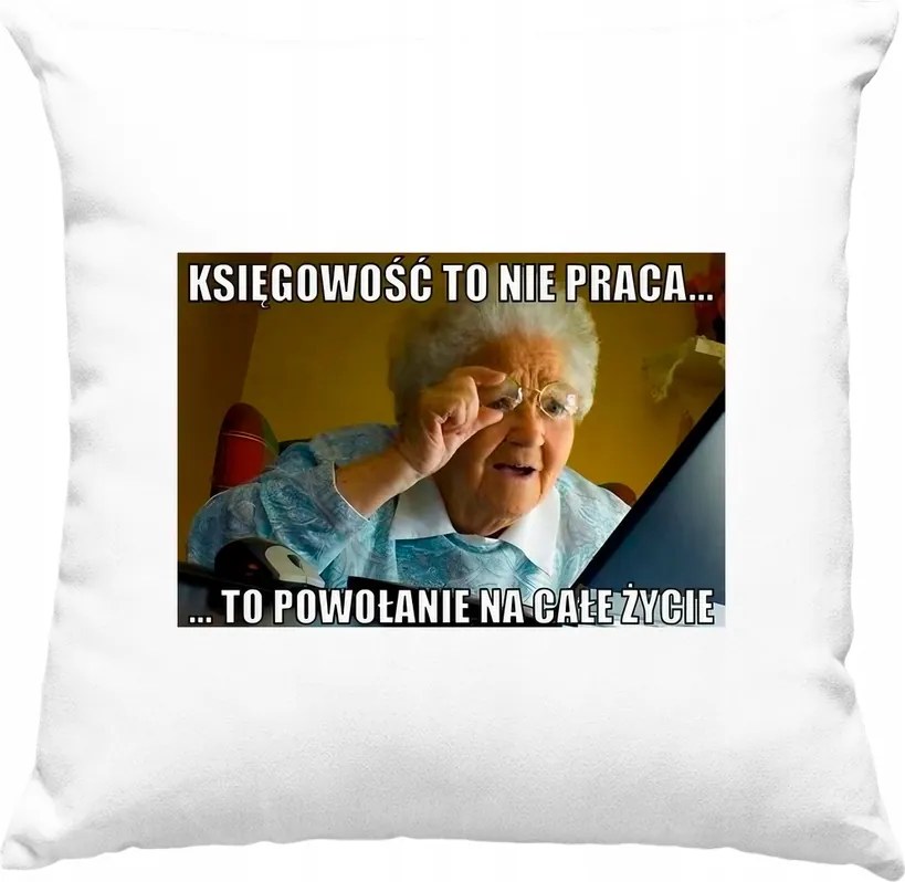 Könyvelő párna Könyvelés Mém Fehér