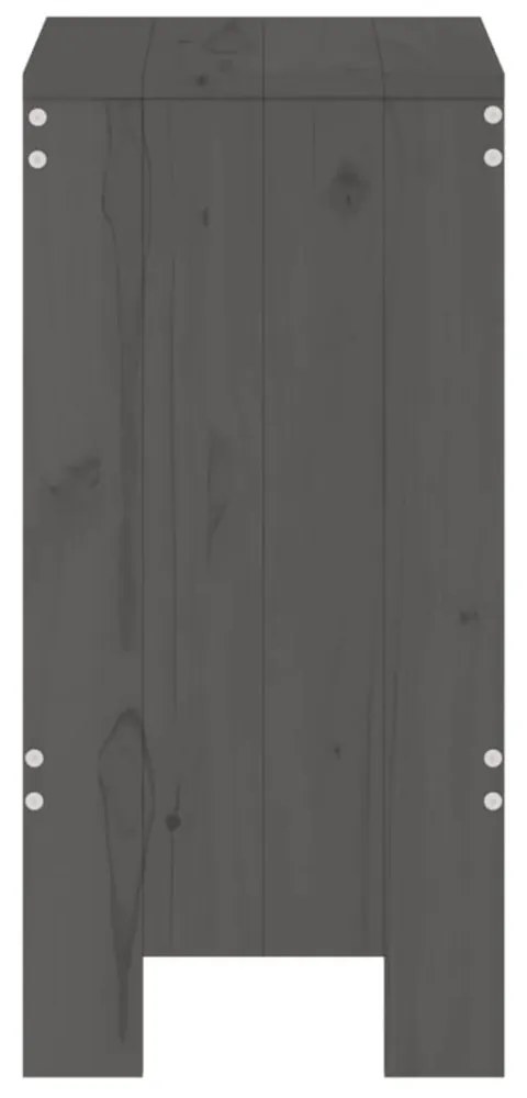 2 db szürke tömör fenyőfa bárszék 40x36x75 cm