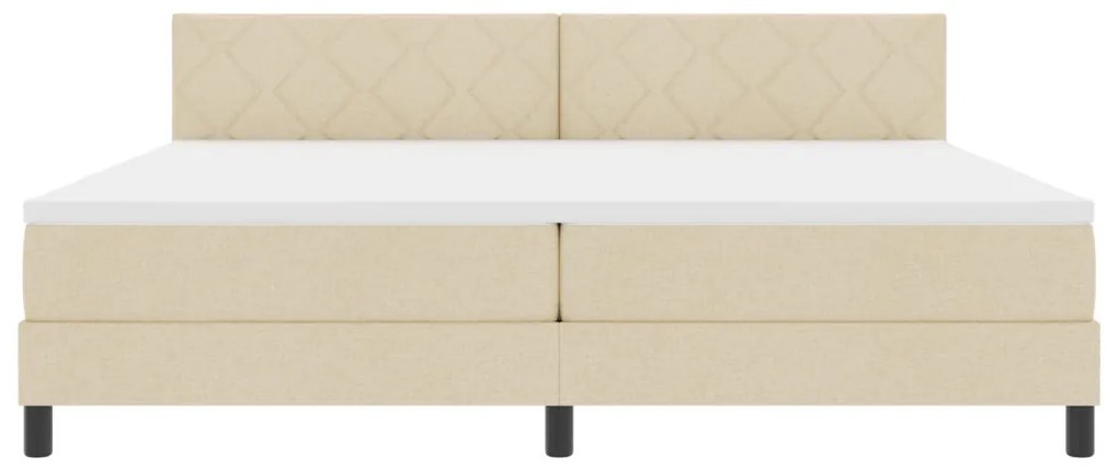 vidaXL Box Spring Ágy Matraccal & LED Krém 200x200 cm Szövet