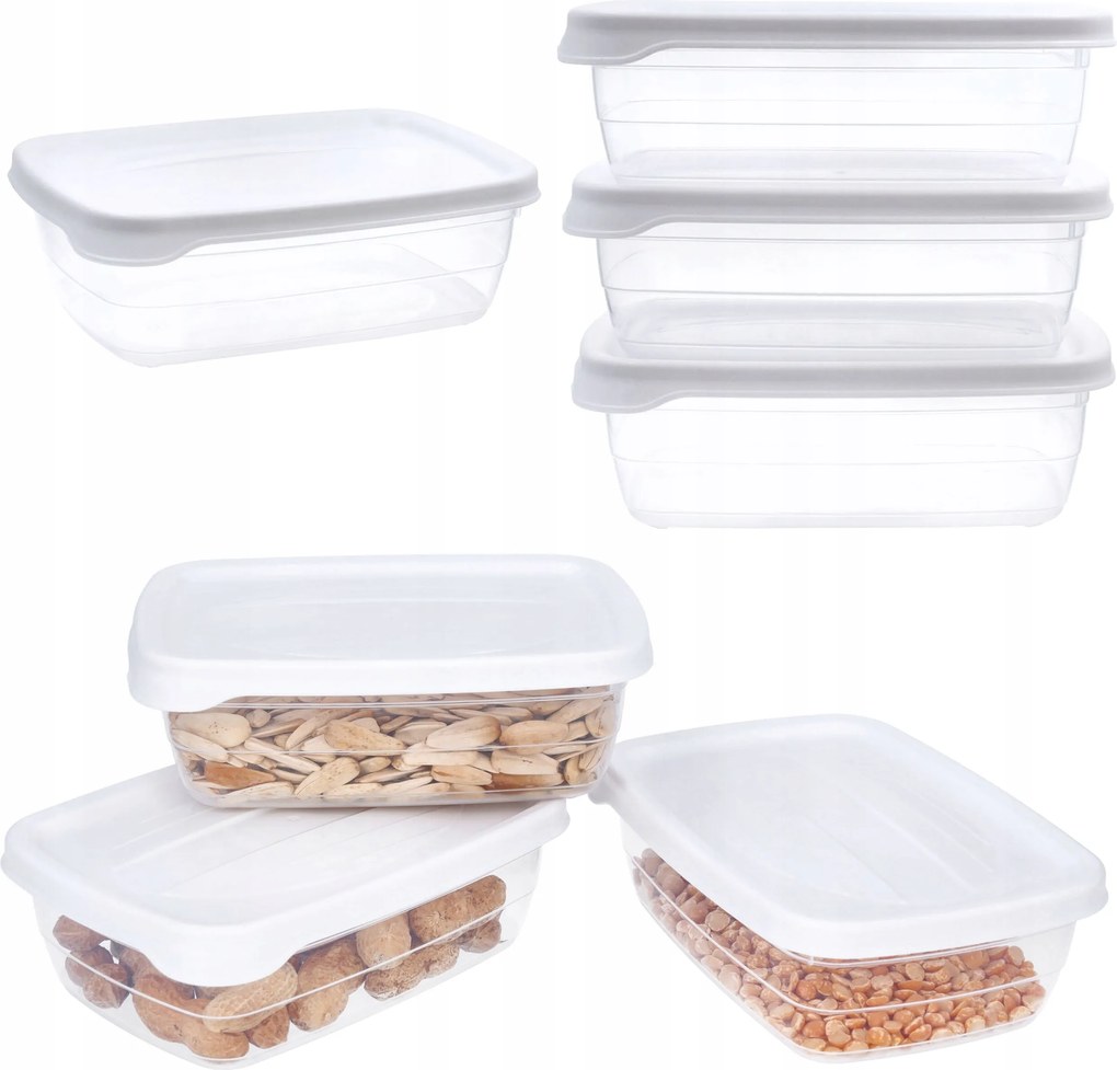 Műanyag ételtároló doboz szett 0,6l x 3