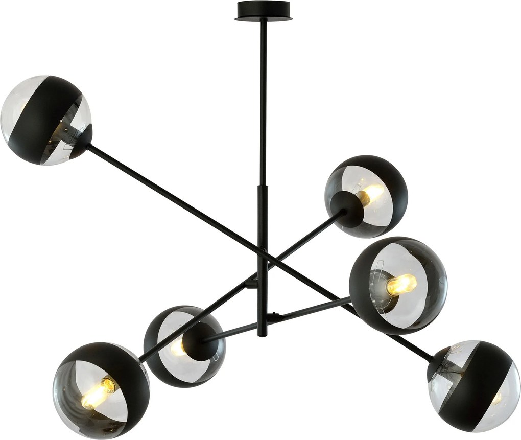 Emibig modern függeszték linear fekete átlátszó emi1168/6