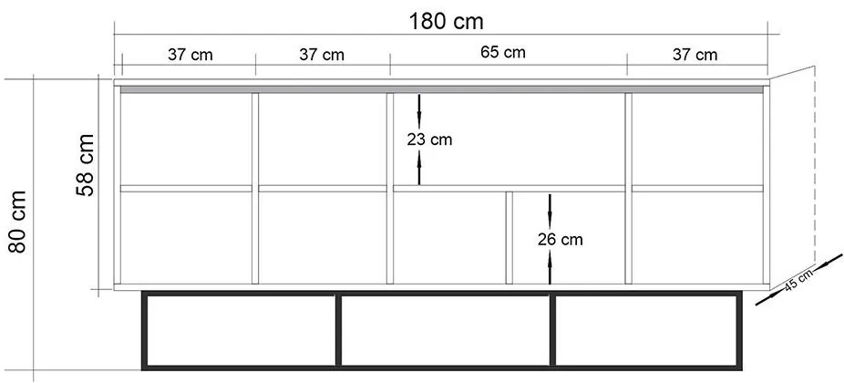 Szekrény Quanto 751 (atlanti fenyő + fekete). 1088754