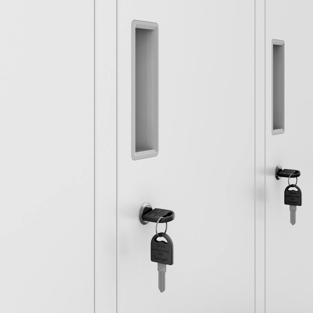 10 ajtós BHP fém öltözőszekrény BARTEK 1360 x 1720 x 450 mm, fehér