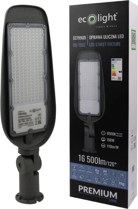 Led utcai lámpa 150W 16500lm 6500K Hideg IP65 110lm/W Prémium