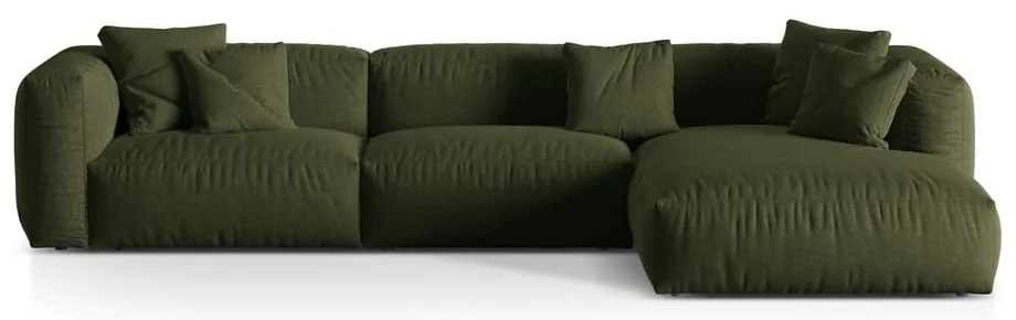 Zöld moduláris sarokkanapé (jobb oldali) Martina – Micadoni Home