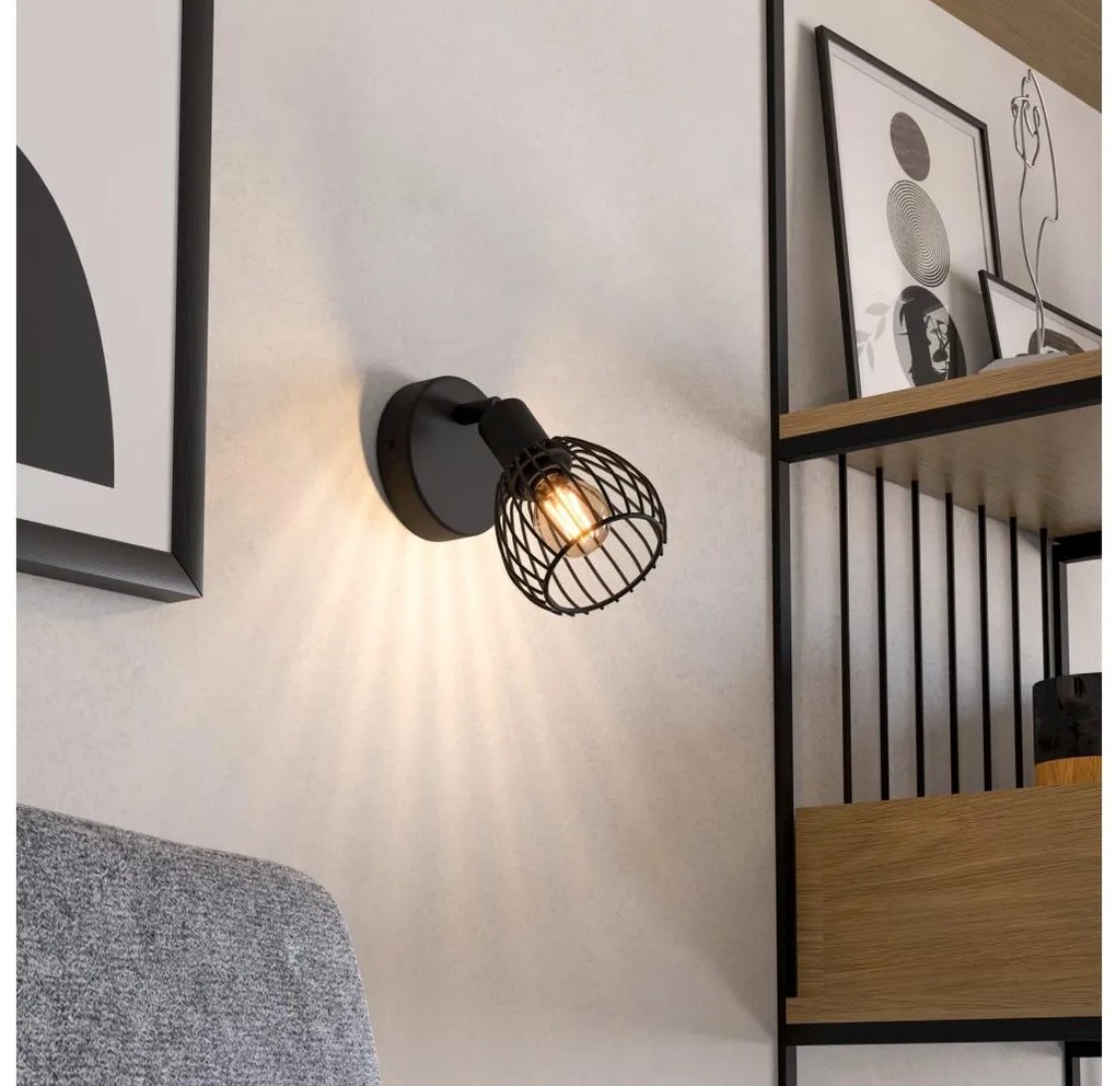 Eglo 901038 - Fali lámpa SONNINO 1xE14/40W/230V fekete