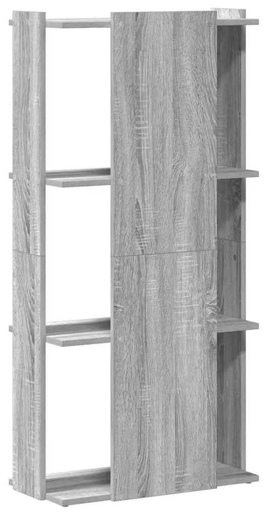 3 szintes szürke sonoma szerelt fa könyvespolc 60 x 30 x 120 cm