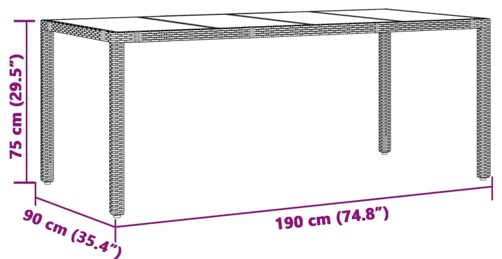 9 részes barna polyrattan kerti bisztrógarnitúra párnákkal