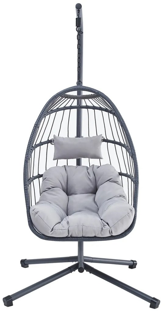 Autronic Függőszék, fém, polirattan, szürke, AZ-V1269GREY