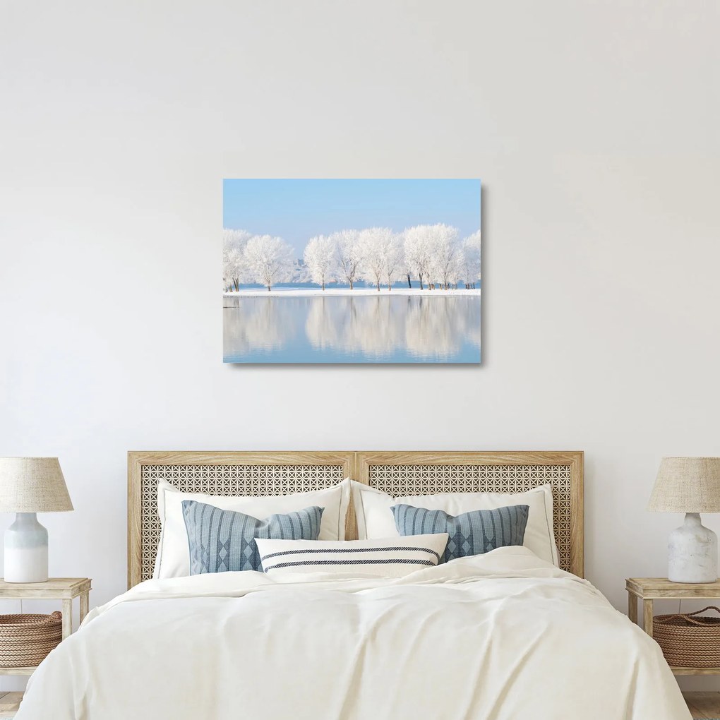 Egy kép egy téli tájról (üvegen) (70x50 cm)