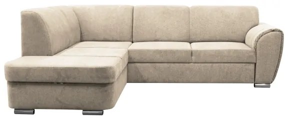 SERPA balos L alakú kihúzható sarokkanapé tárolóval, bézs