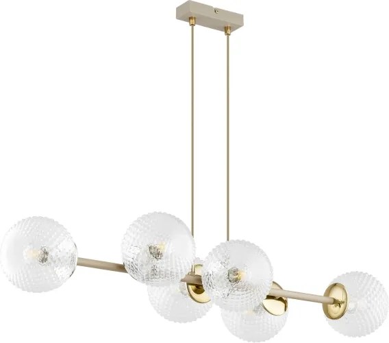 Brilagi - STELLA kábelcsillár 6xE27/60W/230V bézs/arany