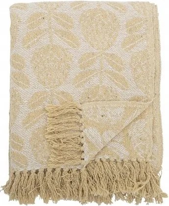 Pratello pléd újrahasznosított pamutból, sárga, Bloomingville