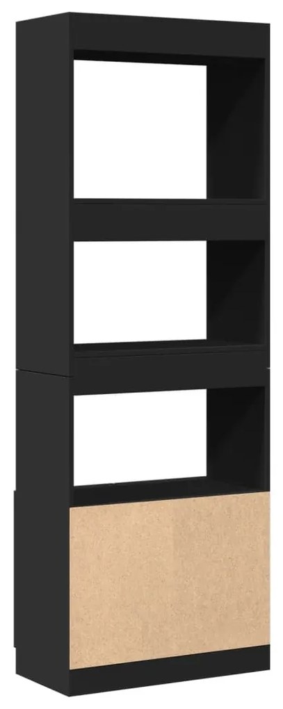 fekete szerelt fa magasszekrény 63 x 33 x 180 cm