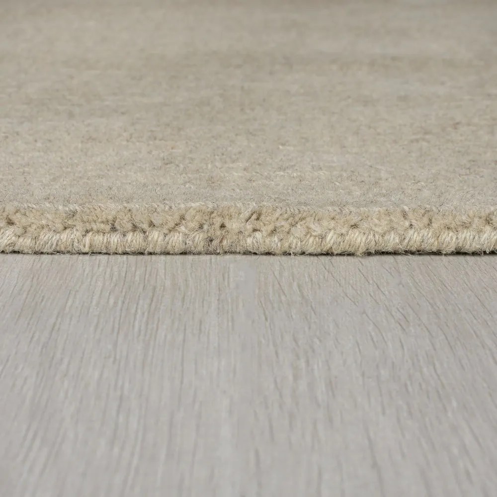 Bézs kézi szövésű gyapjú szőnyeg 300x400 cm Textured Wool Border – Flair Rugs
