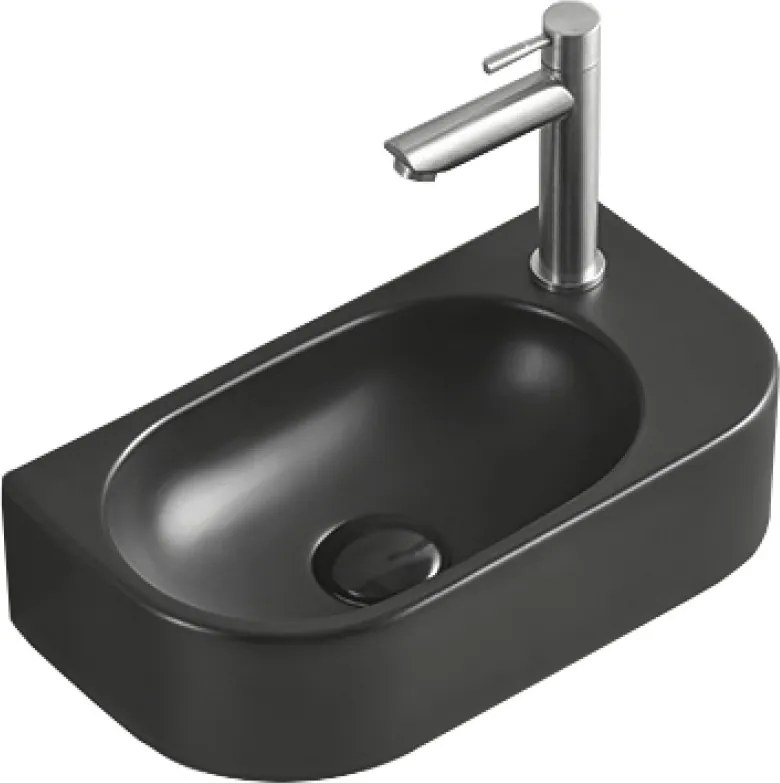 Mexen Viera balra helyezett mosdókagyló, 40 x 21 cm, fekete matt - 21274085L