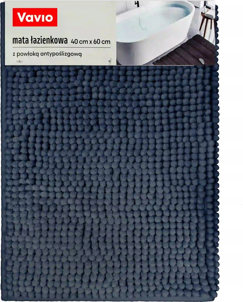 Fürdőszobaszőnyeg csúszásgátló bevonattal 40x60cm, sötétkék 1300 Gsm