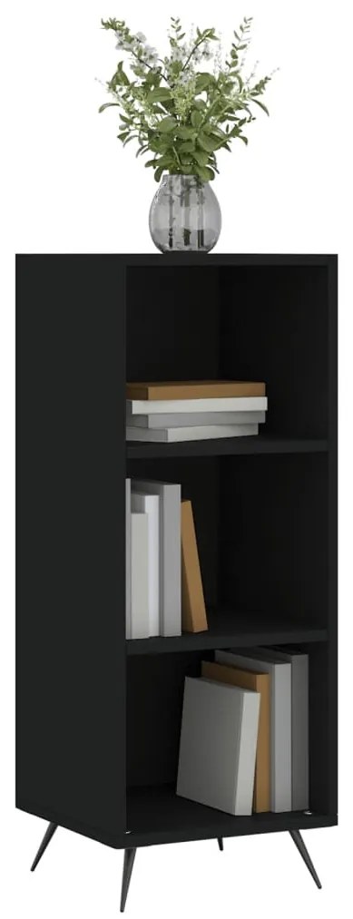 fekete szerelt fa polcos szekrény 34,5 x 32,5 x 90 cm