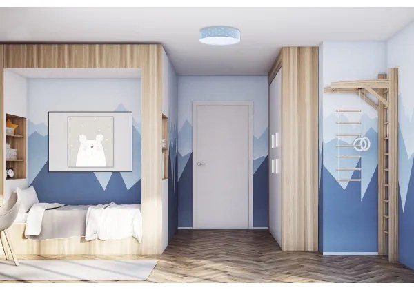 GALAXY KIDS LED/24W/230V állítható fényű gyerek lámpa, kék/fehér, DO-val