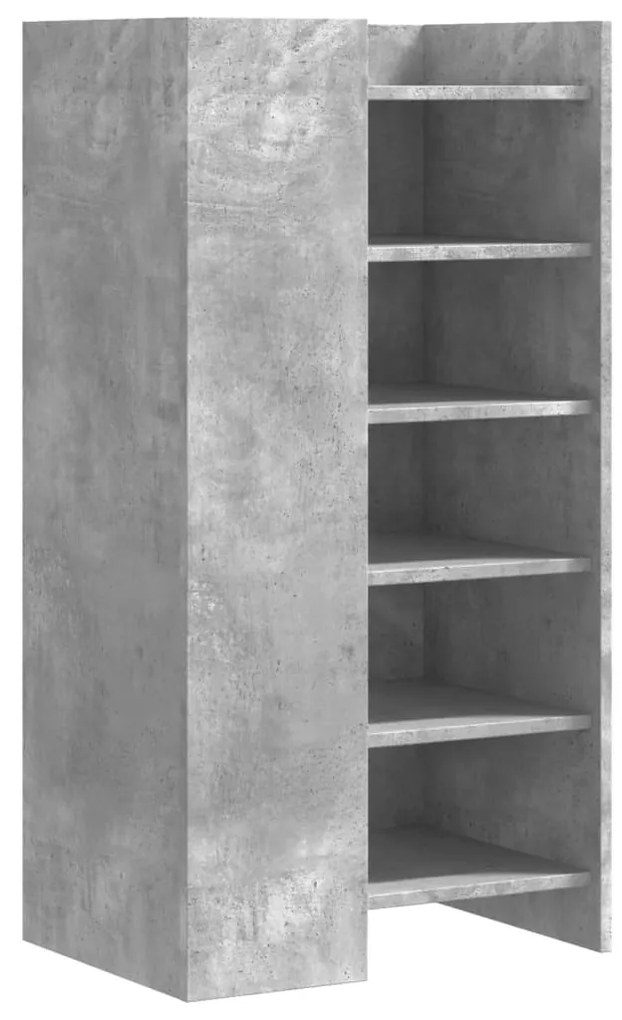 betonszürke szerelt fa cipősszekrény 52 x 37,5 x 100 cm