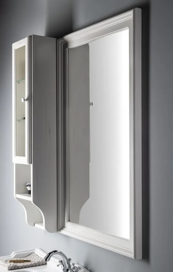 Retro tükör, 70x115 cm-es méretben, antik fehér színben