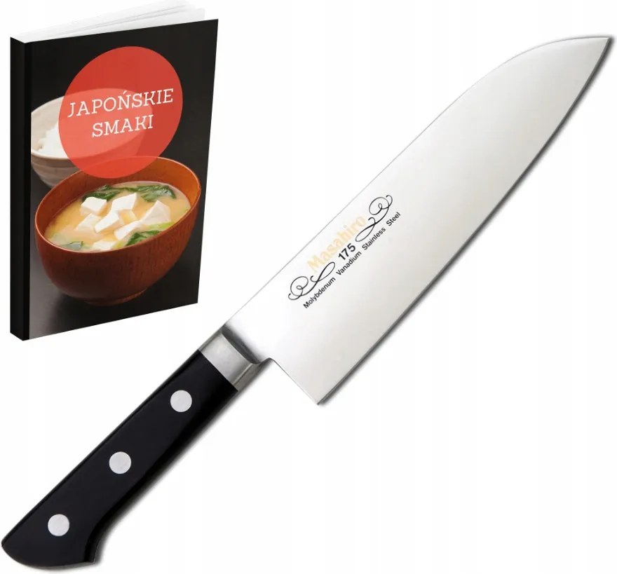 Masahiro kés MV Santoku 17,5 cm univerzális kés japán acélból