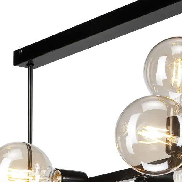 ASTRID függeszték 8xE27/60W/230V fekete, rúdon