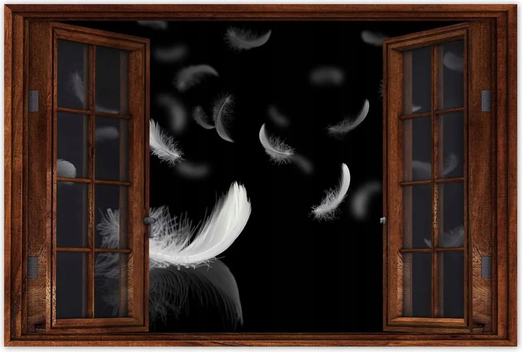 Poszterek 90x60 Hulló fehér tollak