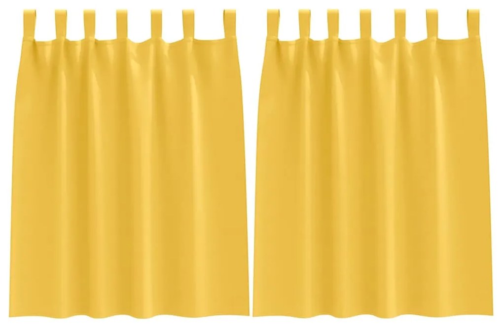 Függönyök függönyökkel 2 pcs mustársárga 140x140cm Poliészter