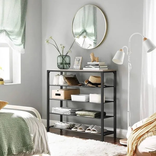 DAVOR cipőtároló szürke/fekete