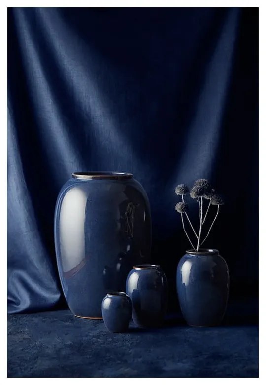 Pottery kék agyagkerámia váza - Bitz