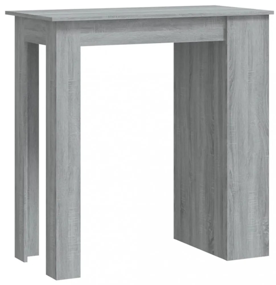 szürke sonoma színű bárasztal tárolópolccal 102 x 50 x 103,5 cm