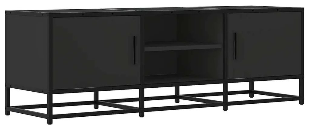 fekete szerelt fa és fém TV-szekrény 120x35x41 cm