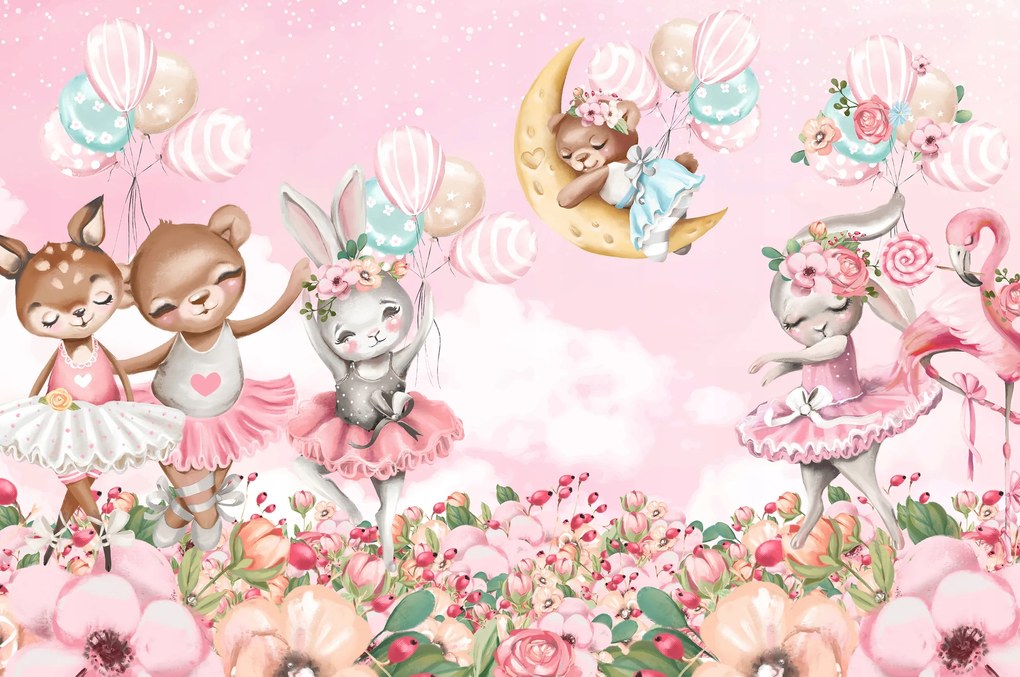 Gyerek Fotótapéta Lányoknak Rózsaszín Balerina 490x260 RB03