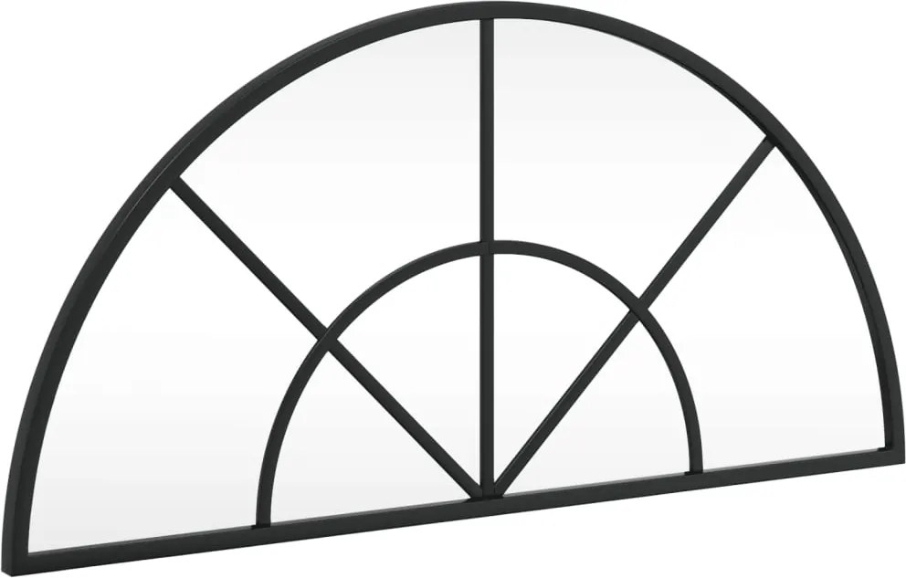 vidaXL fekete ívelt vas fali tükör 60 x 30 cm