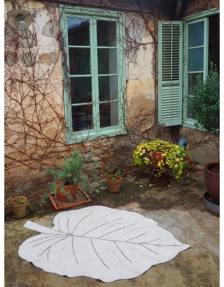 Bézs mosható kézi szövésű pamut gyerek szőnyeg 120x180 cm Monstera Natural – Lorena Canals