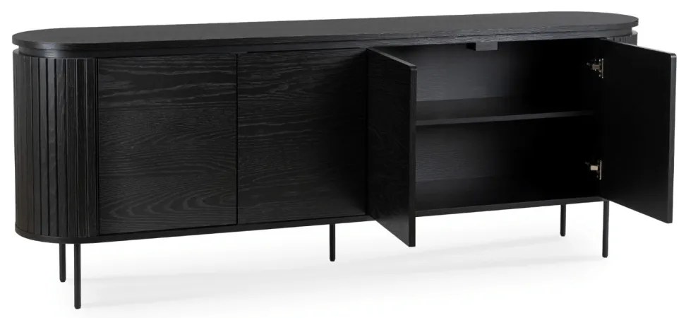 Ovális Komód Fekete Színben. BECK ELITE 200 cm.