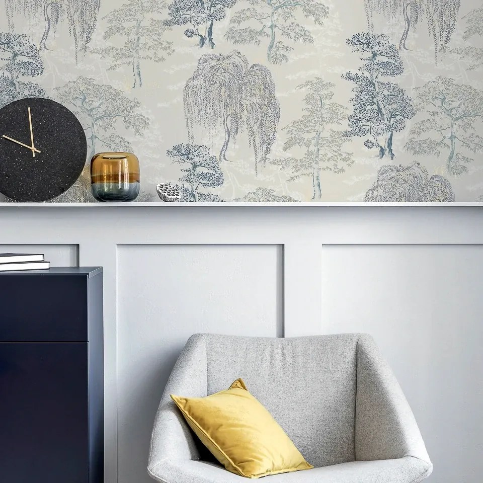 Arthouse Signature 1 Oriental Garden kék fa mintás papír tapéta – 909809