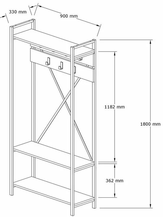 Alfa Sapphire and Grey cipősszekrényes fogas
