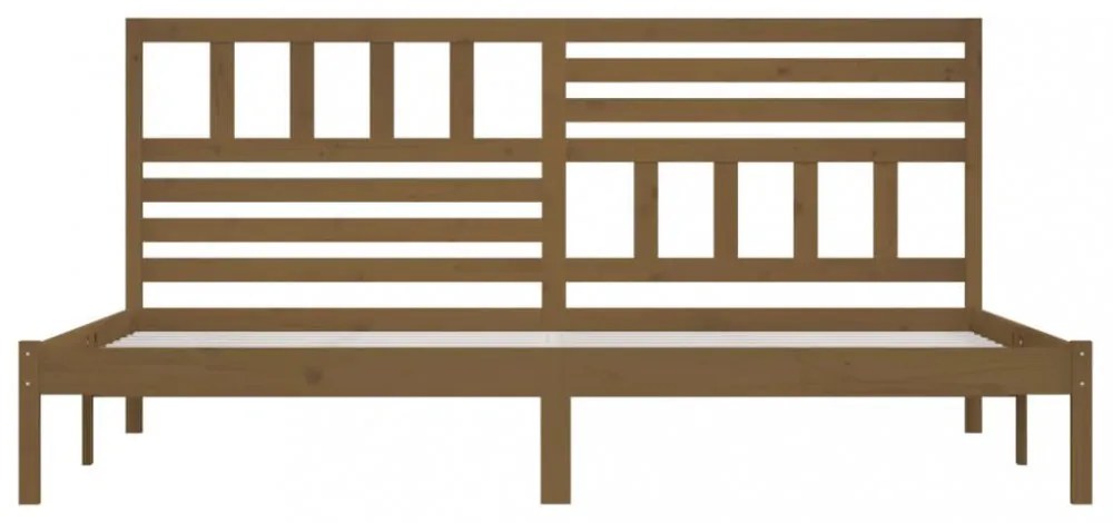 vidaXL mézbarna tömör fenyőfa ágykeret 200 x 200 cm