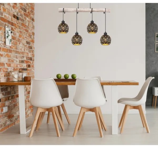 Globo 54029-4H - JODIE kábeles csillár 4xE27/40W/230V bézs/fekete