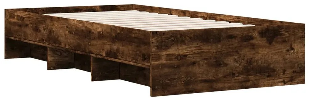 füstös tölgy színű szerelt fa ágykeret matrac nélkül 90x200 cm