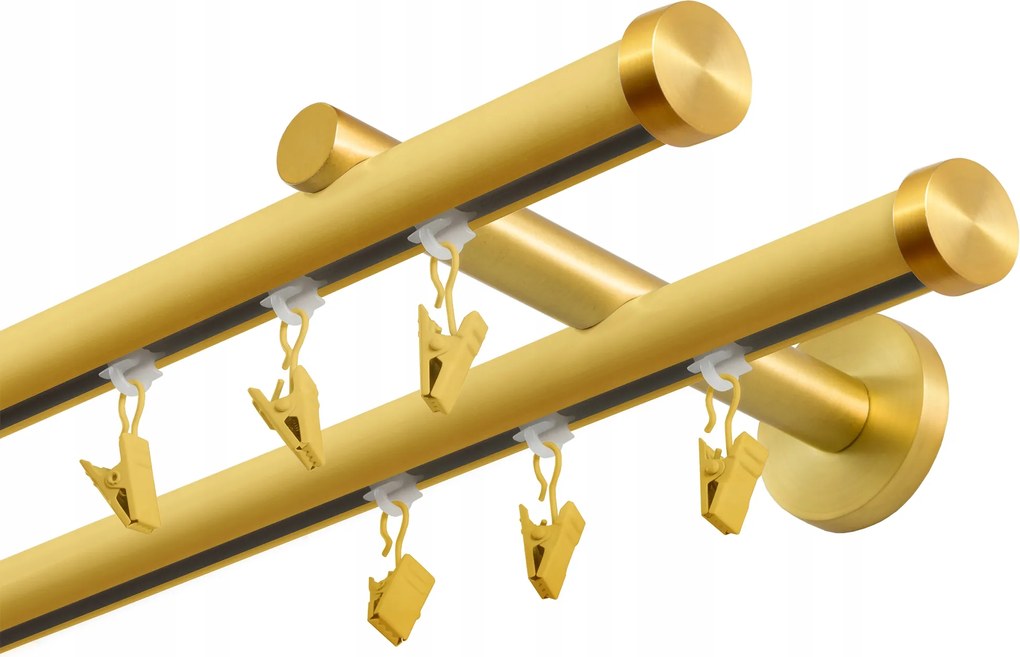 Sínkarnis Dupla 120CM Profil 20MM Kerek Sárgaréz Matt Békákkal