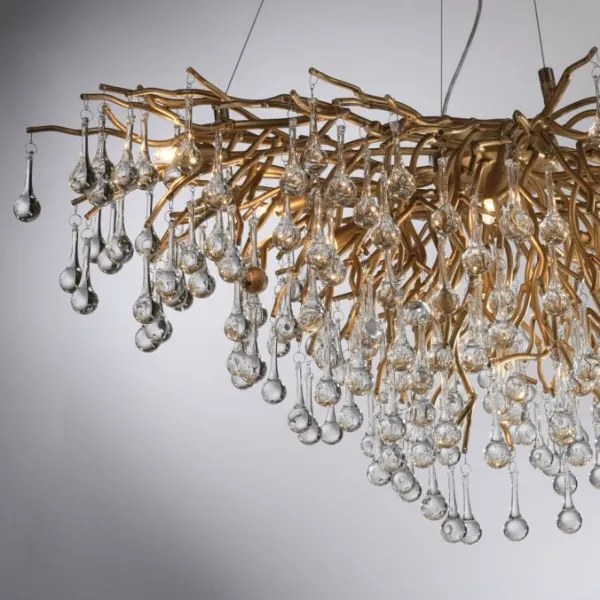 Paul Neuhaus 2192-11 - Csillár zsinóron ICICLE 10xG9/40W/230V 50x100 cm réz