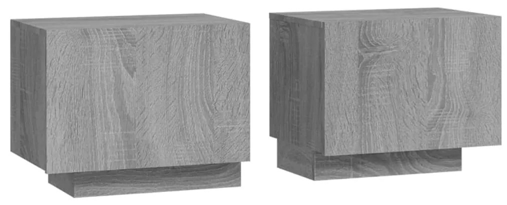 Szürke sonoma színű szerelt fa éjjeliszekrény 100 x 35 x 40 cm