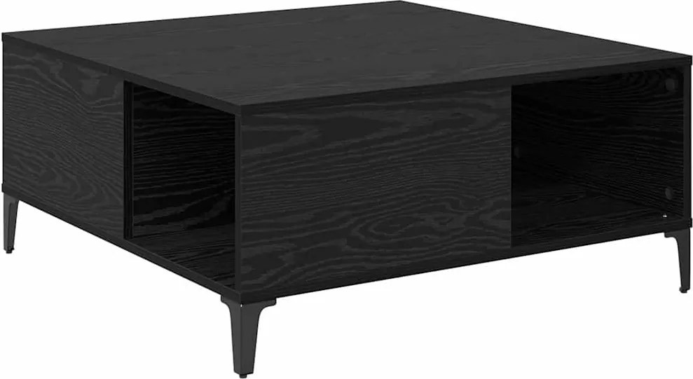 vidaXL Dohányzóasztal Fekete tölgy 80 x 80 x 36,5 cm Faanyag