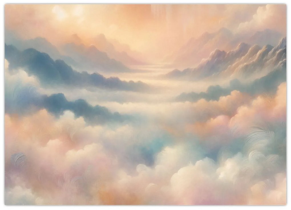 Üveg kép - Felhők (70x50 cm)