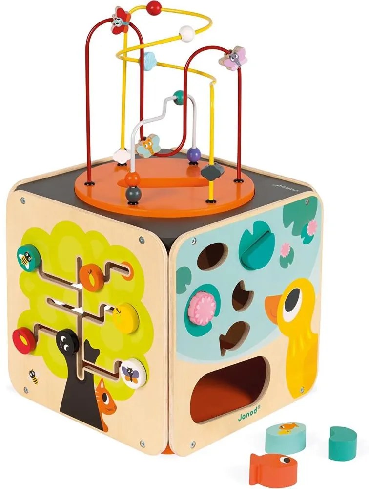 Janod - Interaktív blokk labirintussal MULTI ACTIVITY